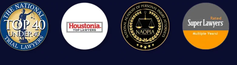 Top 40 Under 40 · Houstonia Top Lawyers · NAOPIA · Super Lawyers