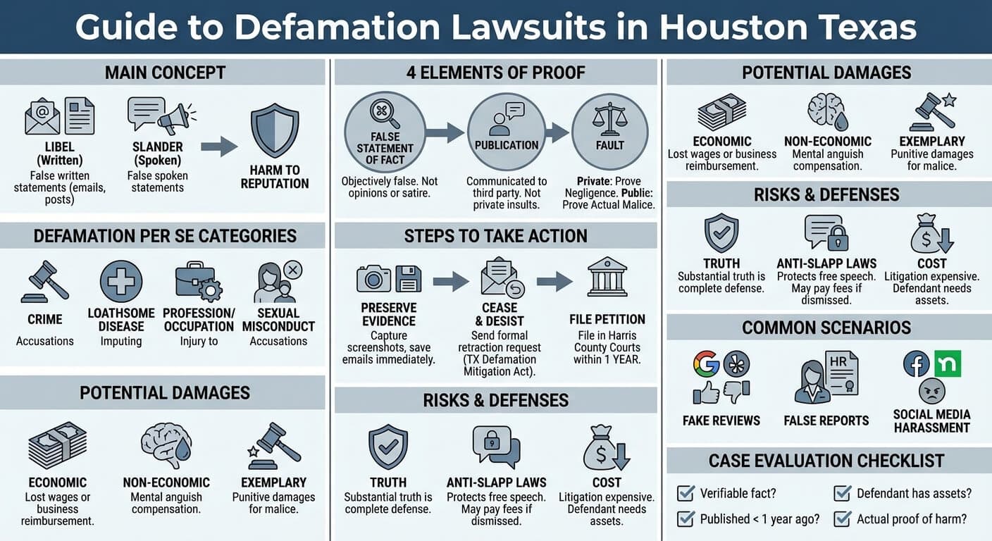 Can You Sue for Defamation of Character in Houston?