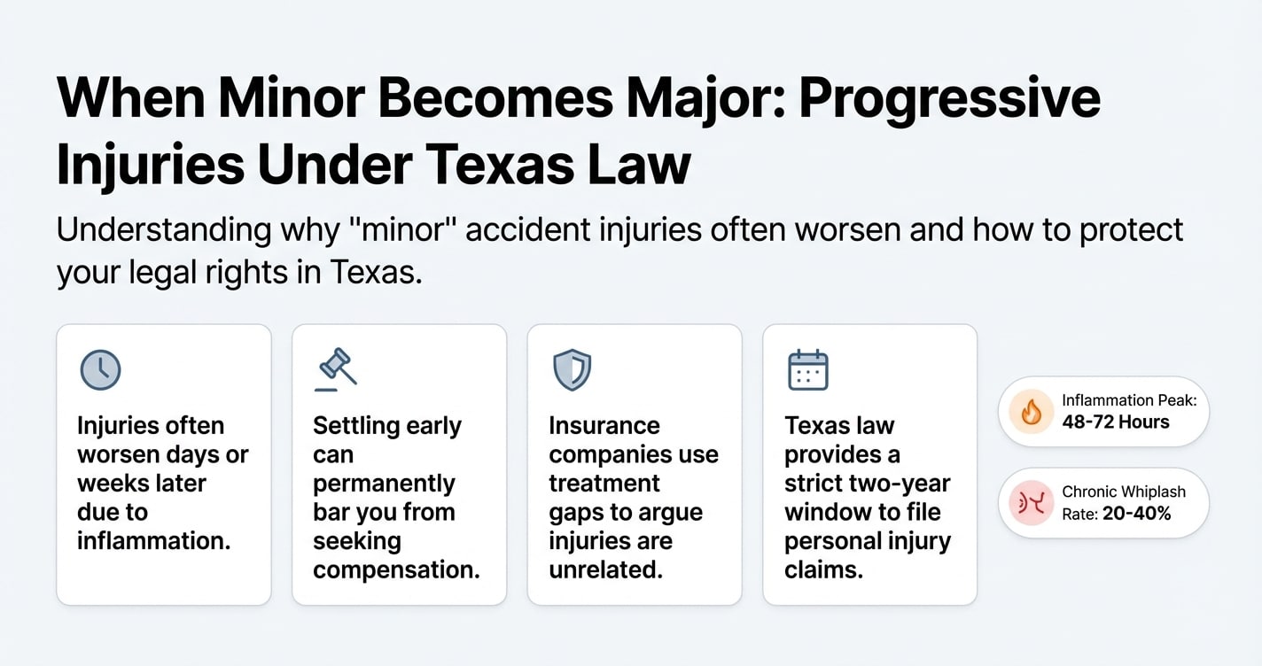 When Minor Becomes Major: Injuries That Get Worse Over Time Under Texas Law