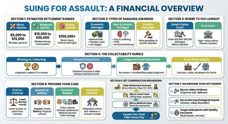 how much can you sue for assault