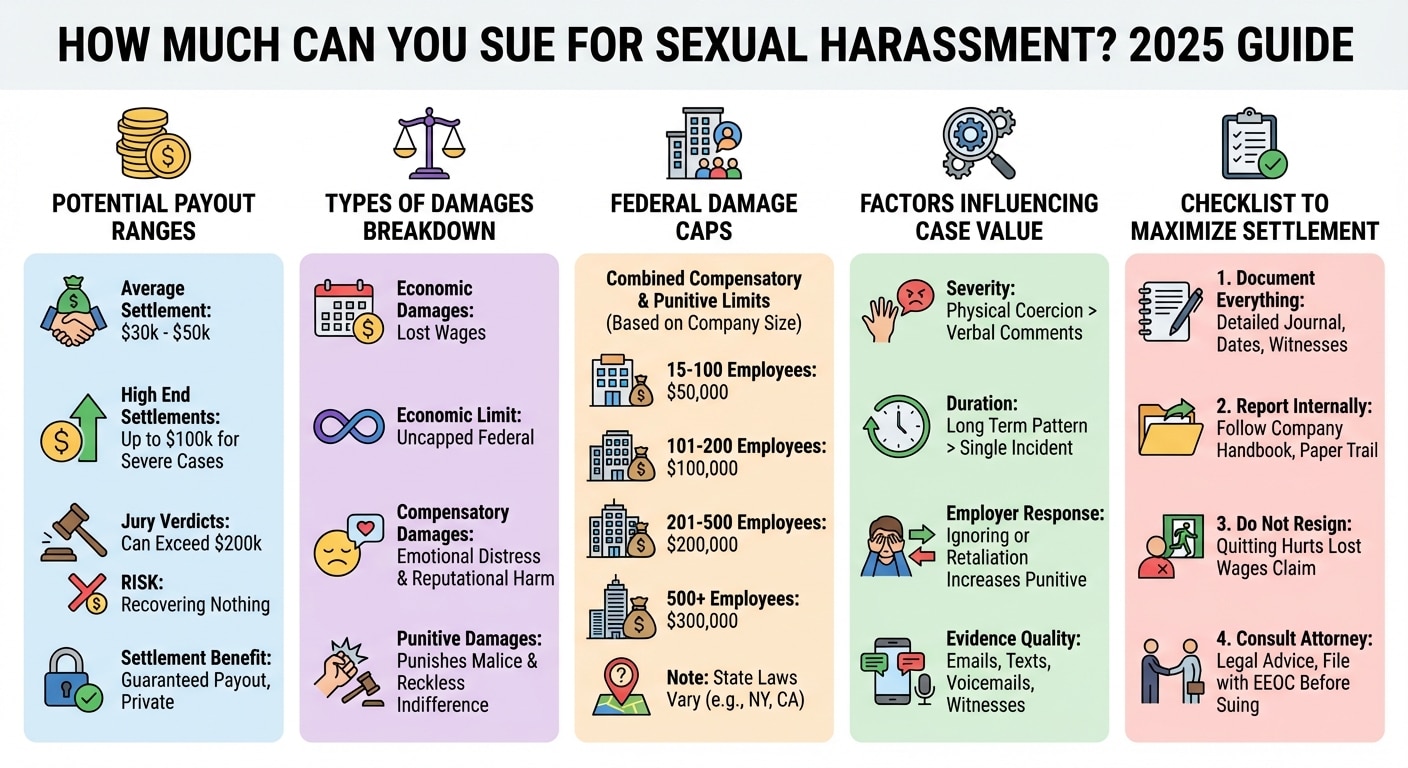 How Much Can You Sue for Sexual Harassment? (2025 Guide)