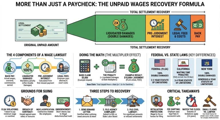 how much can you sue for unpaid wages