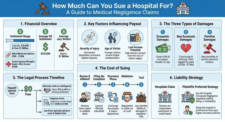 how much can you sue hospital negligence