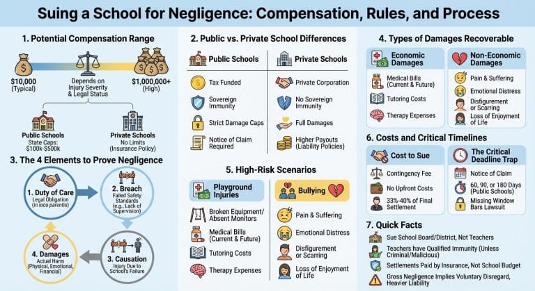how much can you sue school negligence