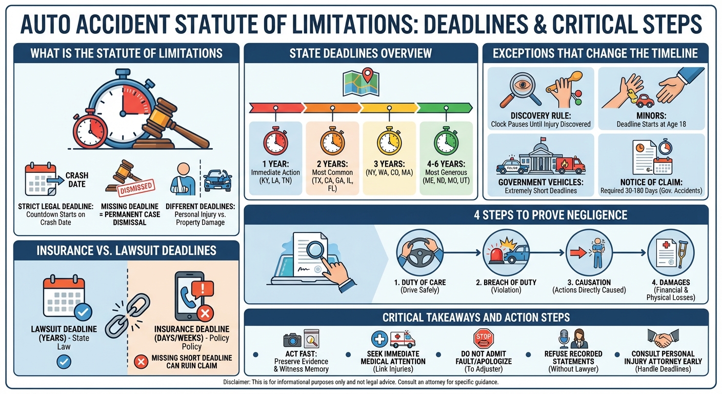 Statute of Limitations on Auto Accidents: State Deadlines