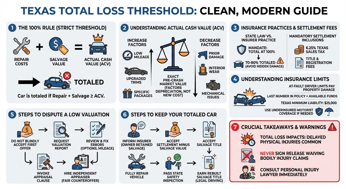 Texas Total Loss Threshold: The % Rule Explained