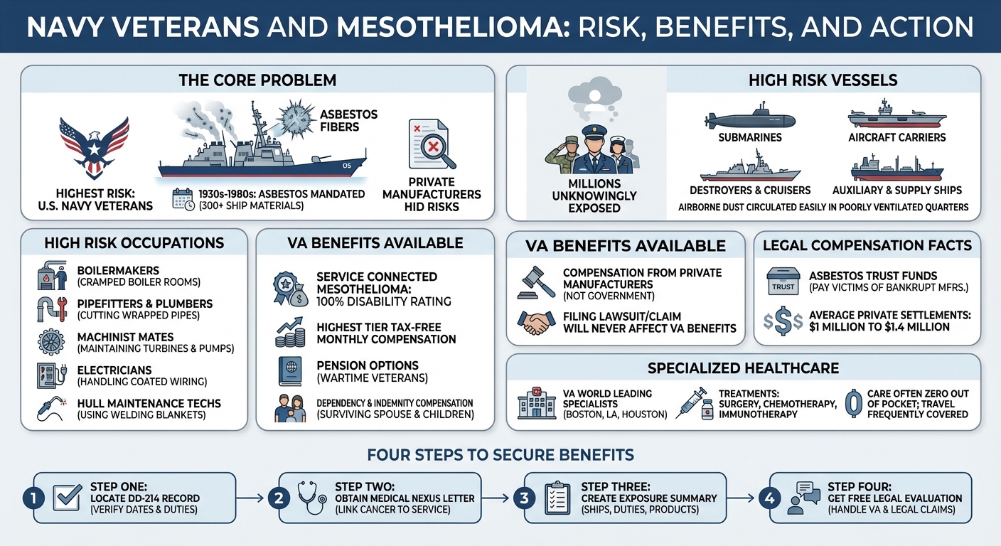 Mesothelioma in Navy Veterans: VA Benefits & Compensation