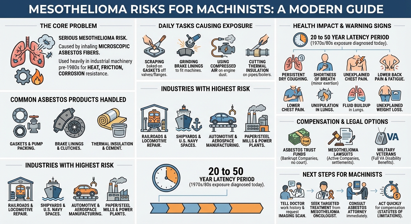 Mesothelioma in Machinists: Asbestos Exposure & Legal Claims