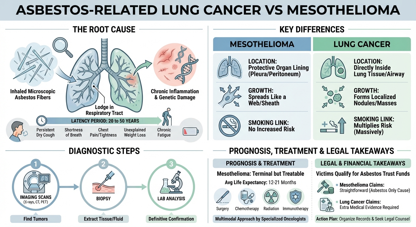 Asbestos Lung Cancer vs Mesothelioma: Key Differences
