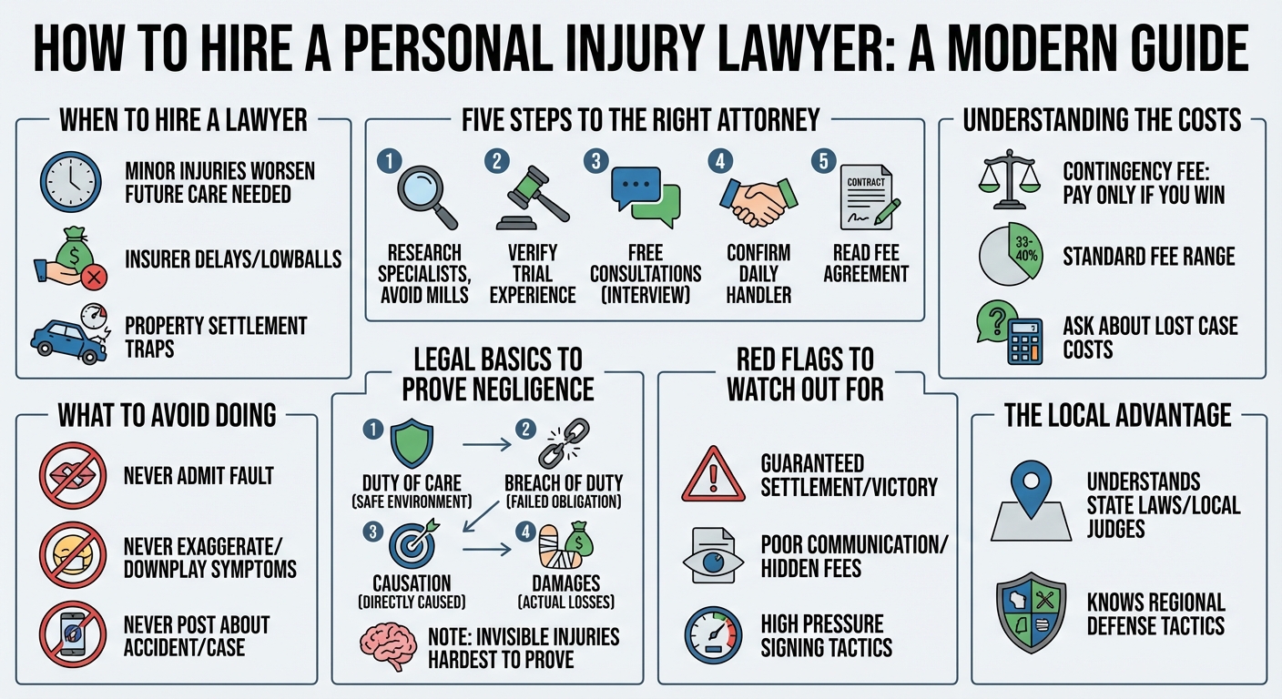 How to Hire a Personal Injury Lawyer: Steps & Red Flags