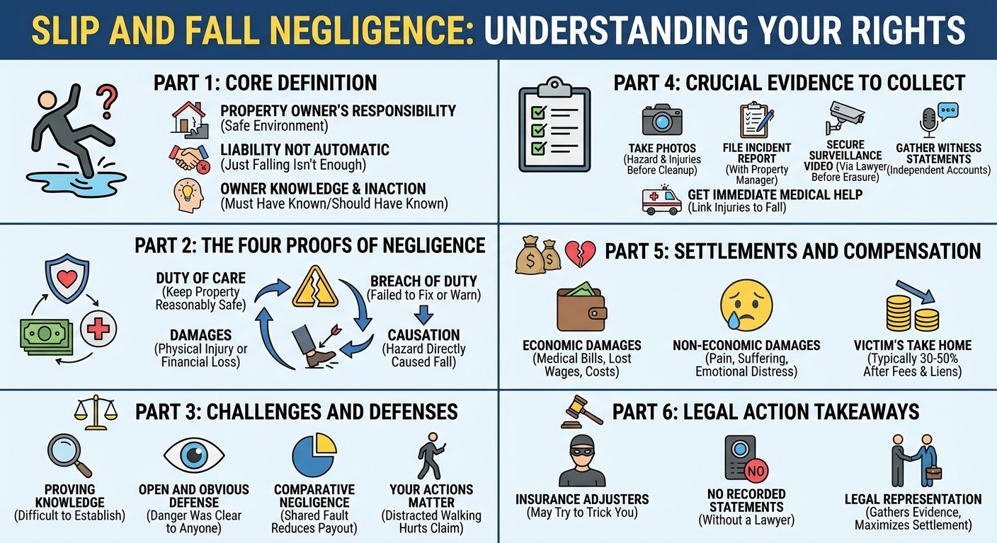Proving Slip and Fall Negligence: The Elements & Evidence Needed