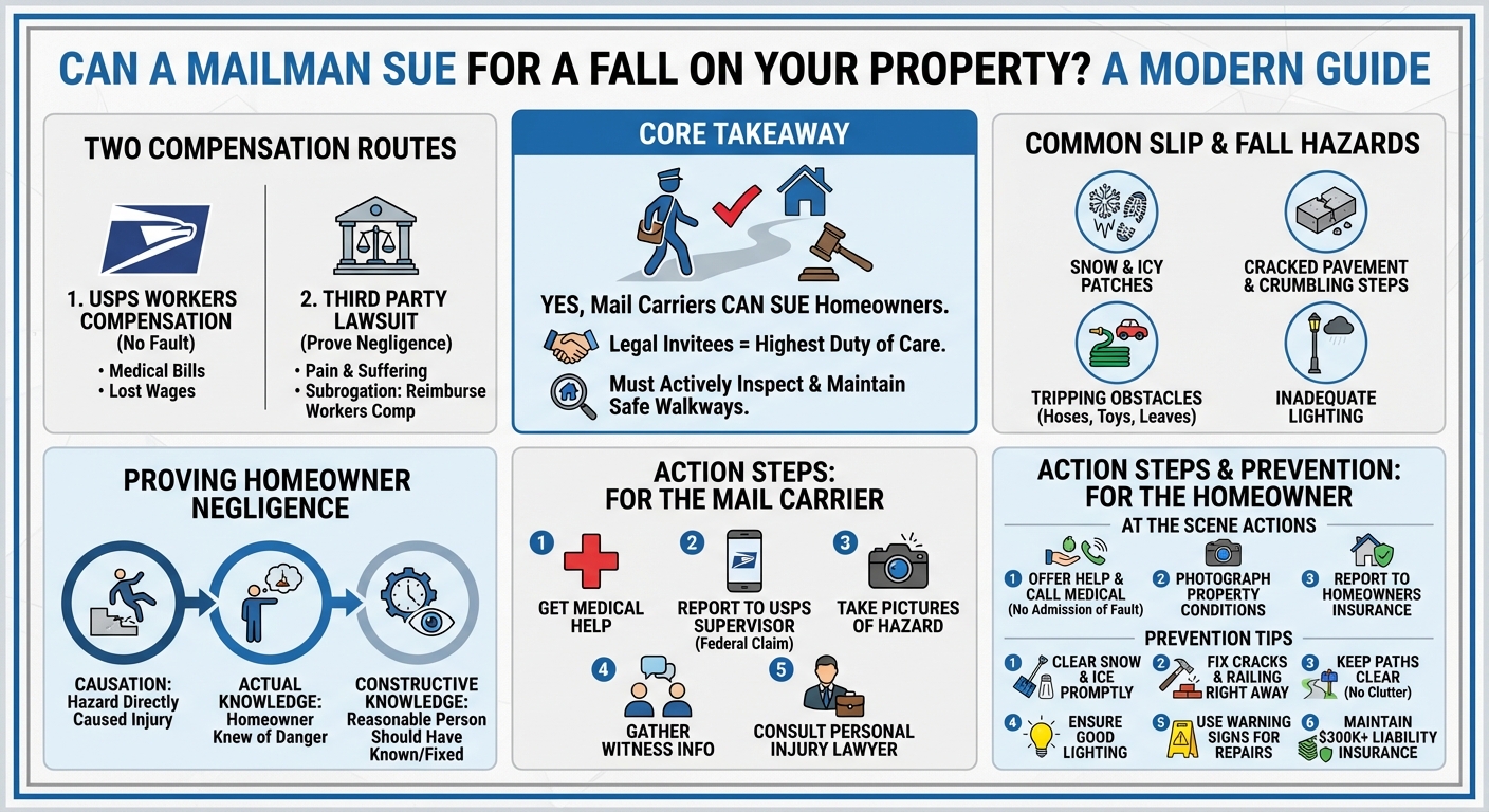 Can a Mailman Sue for Falling on Your Property? (Legal Guide)