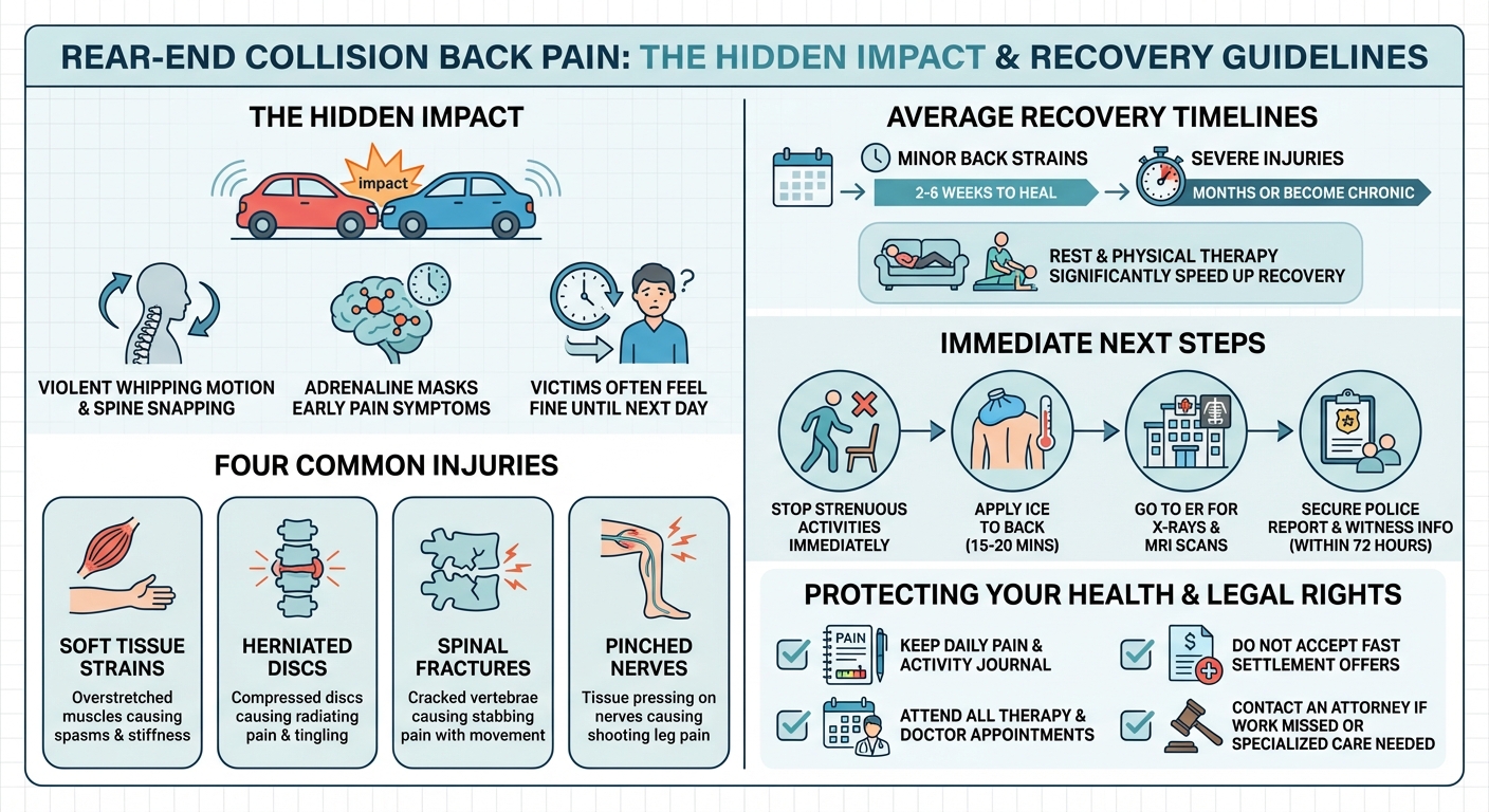 Back Pain After Being Rear Ended: Causes, Recovery & Settlements