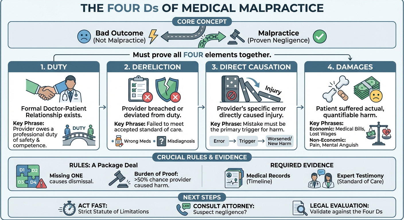 The Ds of Medical Negligence: How to Prove Malpractice