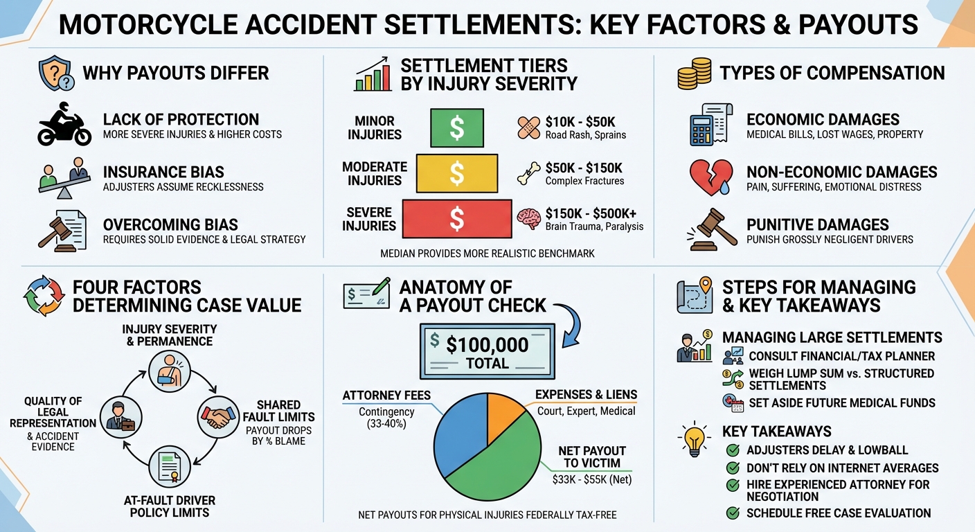 Motorcycle Accident Settlement Amounts: Average Payouts Guide
