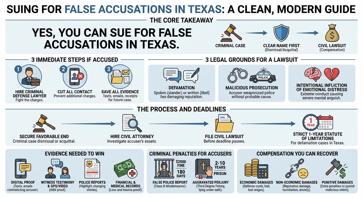 Can You Sue for False Accusations in Texas? Legal Guide