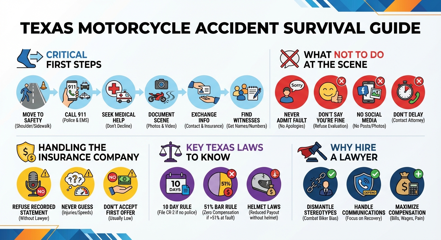 What to Do After a Motorcycle Accident in Texas ( Guide)