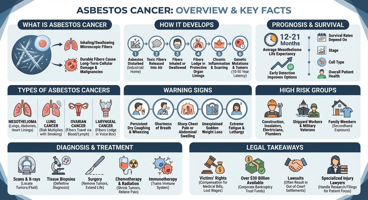 Asbestos Cancer: Types, Symptoms, Prognosis & Legal Options