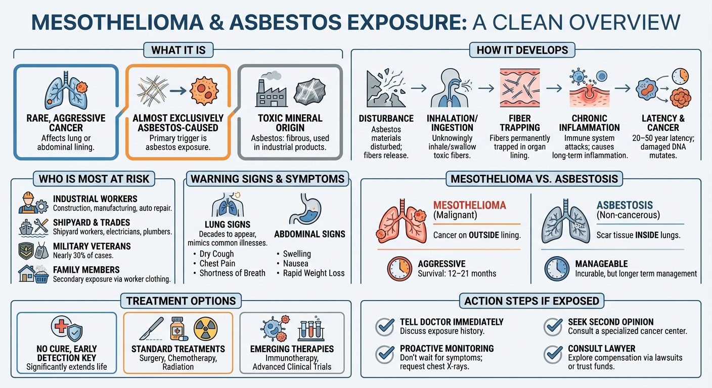 Asbestos and Mesothelioma: The Link, Symptoms & Next Steps