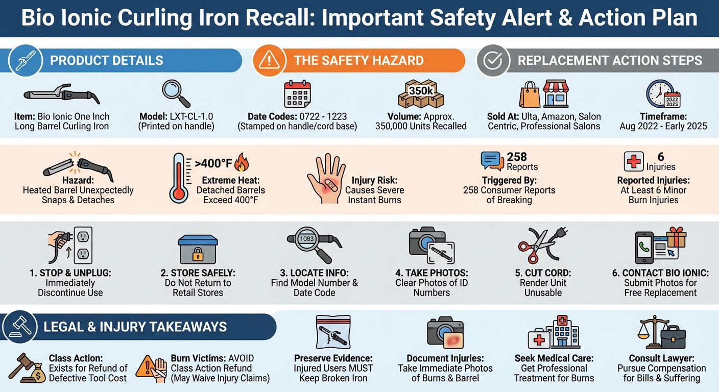 Bio Ionic Curling Iron Recall: Burn Hazards & Lawsuit Updates