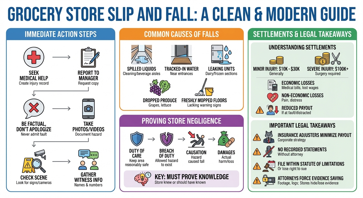 Slip and Fall in a Grocery Store: What to Do & Settlement Guide