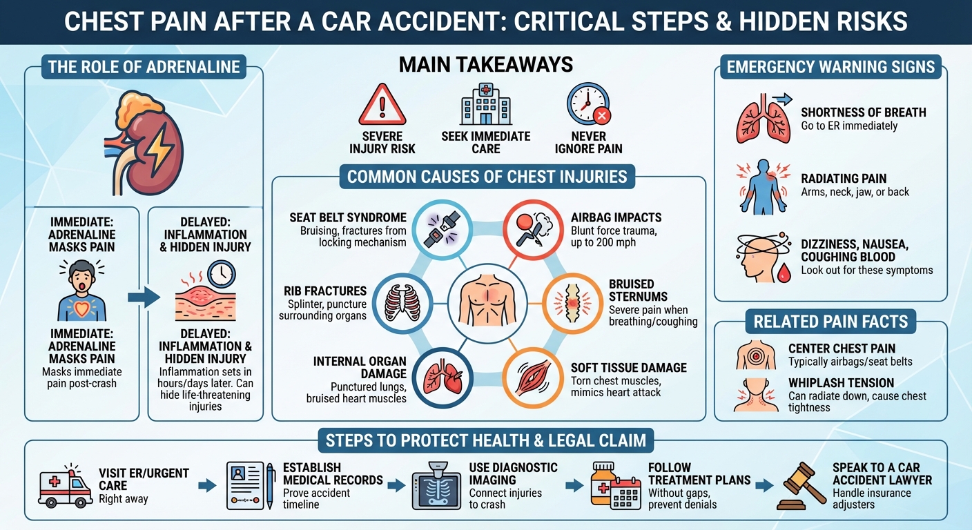 Chest Pain After a Car Accident: Causes, Symptoms & What to Do