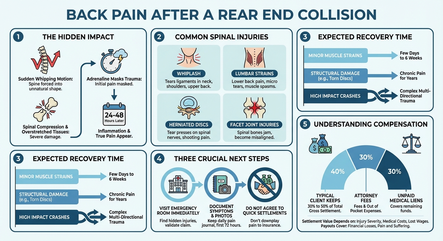 Back Pain After Being Rear Ended: Symptoms & Settlements