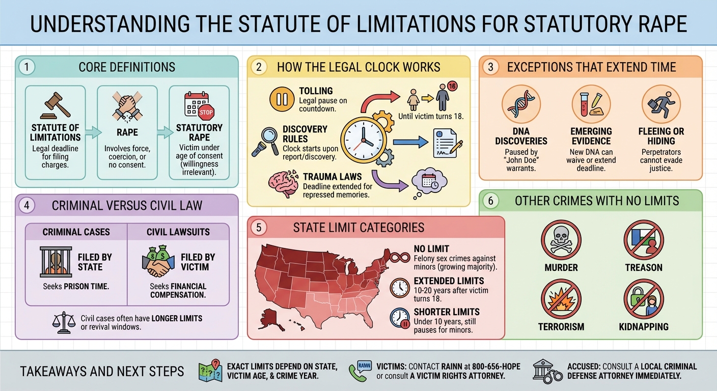 Statutory Rape Statute of Limitations: State Laws & Time Limits