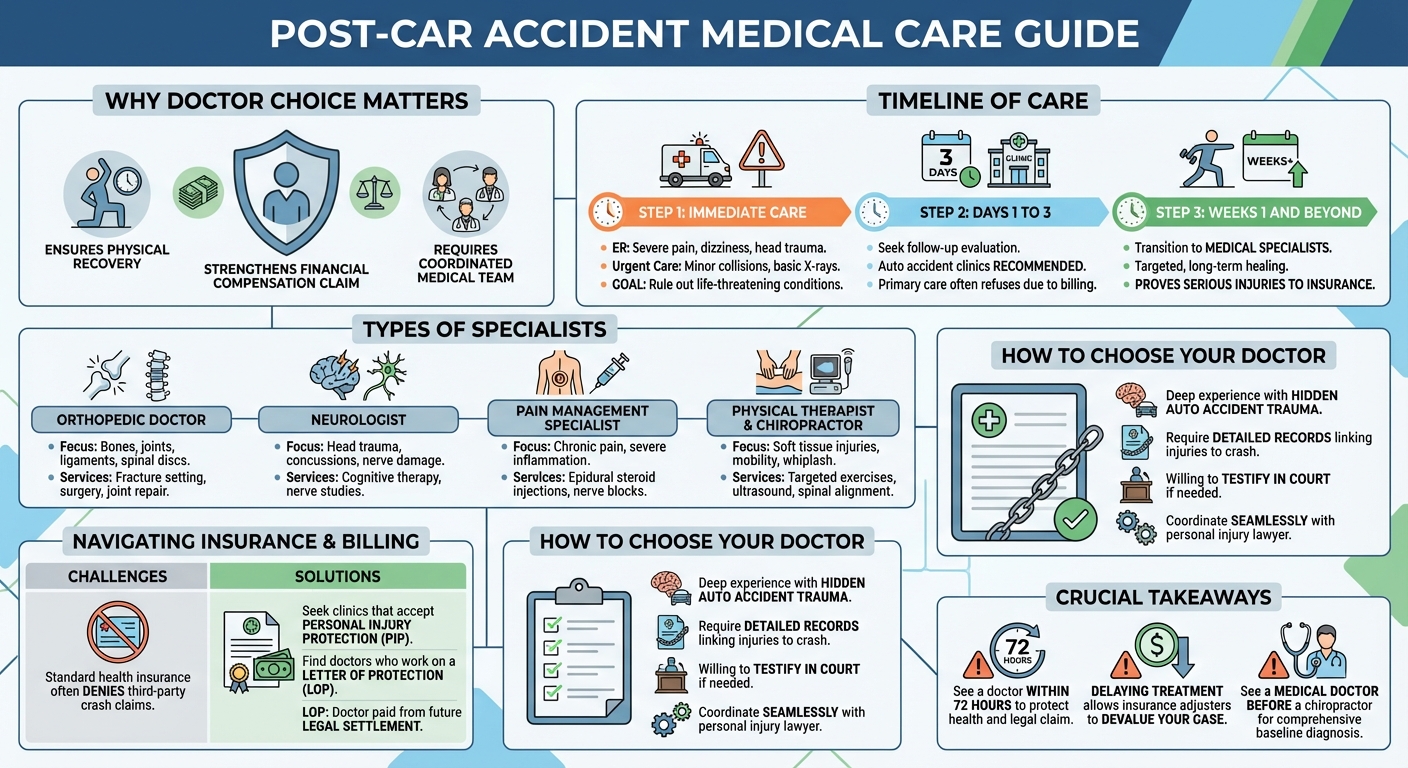 Doctor for Car Accident: Who to See for Injuries & Claims