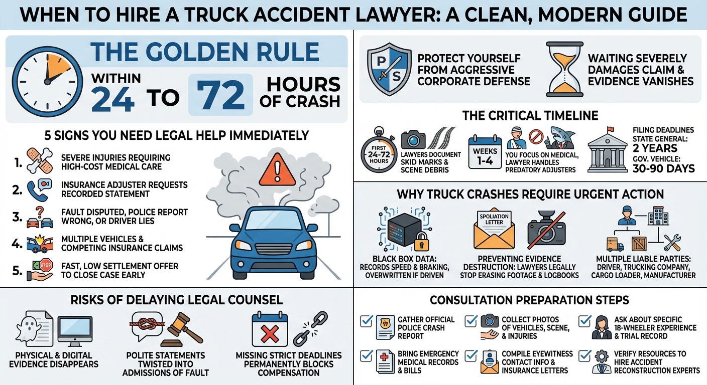 When to Consult a Lawyer for a Truck Accident: The Hour Rule