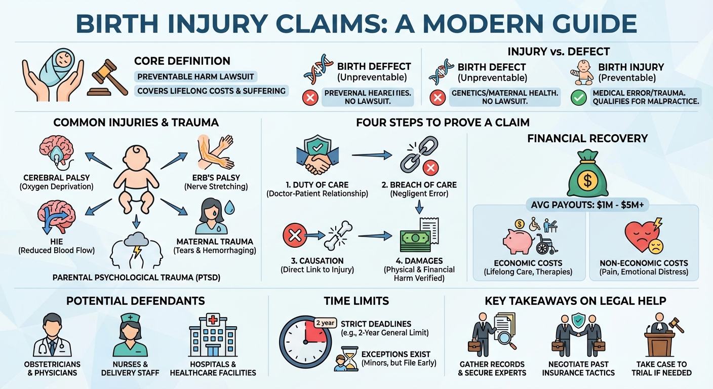 Birth Injury Claims: Guide to Lawsuits & Settlements